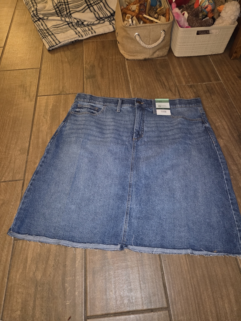 Terra & Sky Blue Denim A-Line Mini Skirt